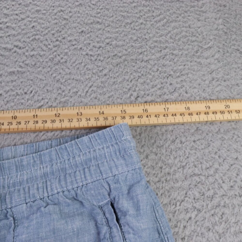 Athleta Retreat Linen Jogger Pants Womens 10 Blue Drawstring Pull On Athleisure - Picture 4 of 11